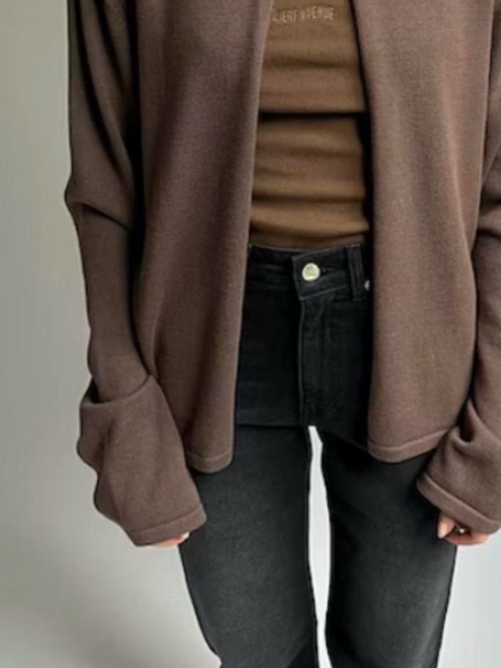 Djerf Avenue Button Up Cardigan Brown Size S Organic Cotton